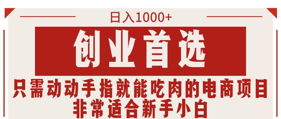 只需动动手指就能吃肉的电商项目，日入1000+，创业首选，非常适合新手小白 - 小毅网创-小毅网创