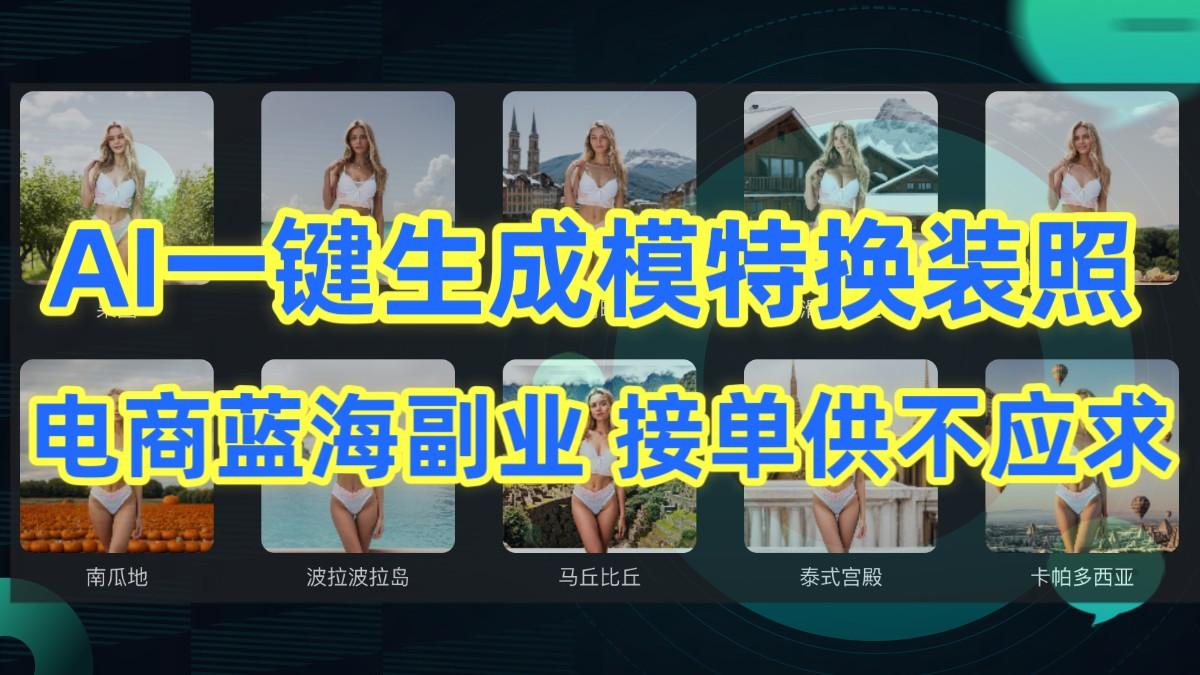 AI制作一键生成模特换装照，电商蓝海副业，接单供不应求 - 小毅网创-小毅网创