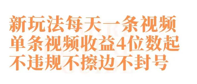 快手新玩法每天一条视频单条视频收益4位数起不违规不擦边不封号【揭秘】 - 小毅网创-小毅网创
