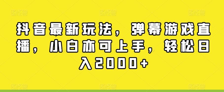 抖音最新玩法，弹幕游戏直播，小白亦可上手，轻松日入2000+ - 小毅网创-小毅网创