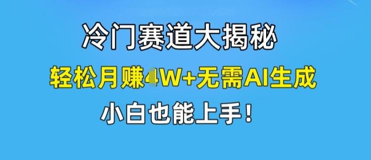 冷门赛道大揭秘，轻松月赚1W+无需AI生成，小白也能上手【揭秘】 - 小毅网创-小毅网创