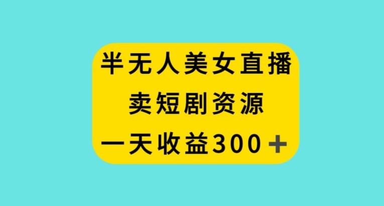 半无人美女直播，卖短剧资源，一天收益300+【揭秘】 - 小毅网创-小毅网创