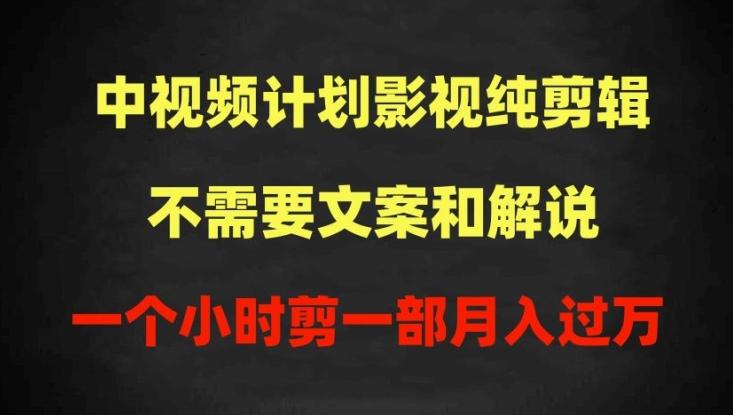 中视频计划影视纯剪辑，不需要文案和解说，一个小时剪一部，100%过原创月入过万【揭秘】 - 小毅网创-小毅网创