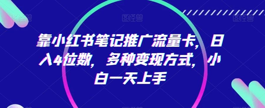 靠小红书笔记推广流量卡，日入4位数，多种变现方式，小白一天上手 - 小毅网创-小毅网创