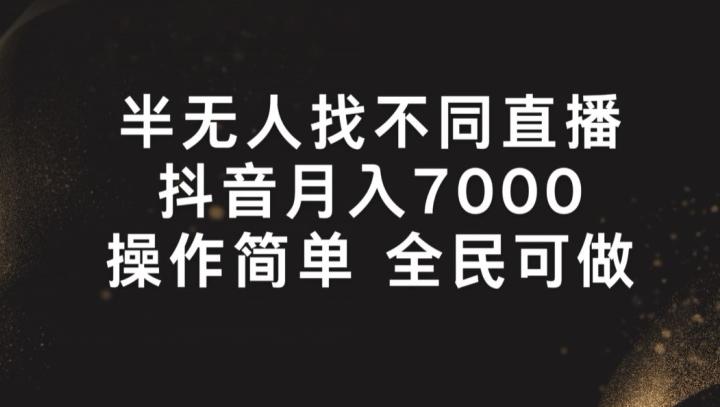 半无人找不同直播，月入7000+，操作简单 全民可做【揭秘】 - 小毅网创-小毅网创