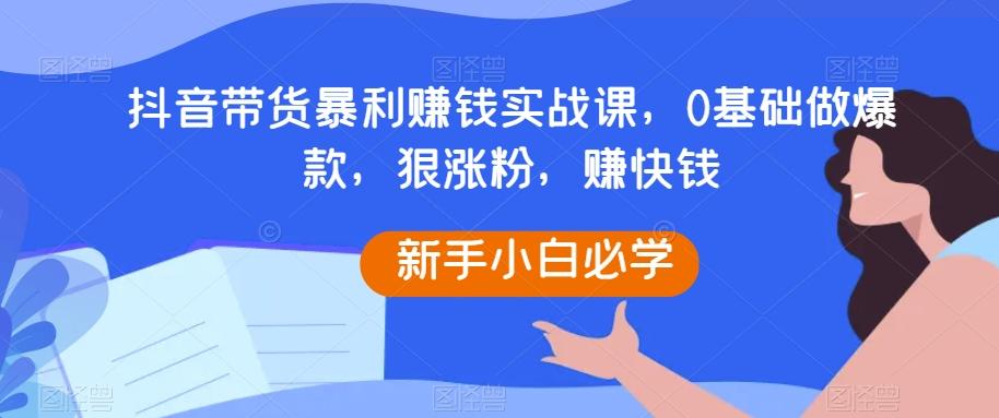抖音带货暴利赚钱实战课，0基础做爆款，狠涨粉，赚快钱 - 小毅网创-小毅网创