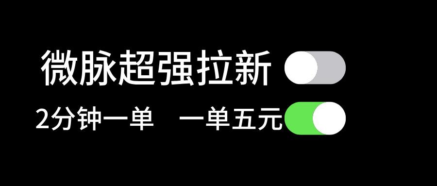 微脉超强拉新， 两分钟1单， 一单利润5块，适合小白 - 小毅网创-小毅网创