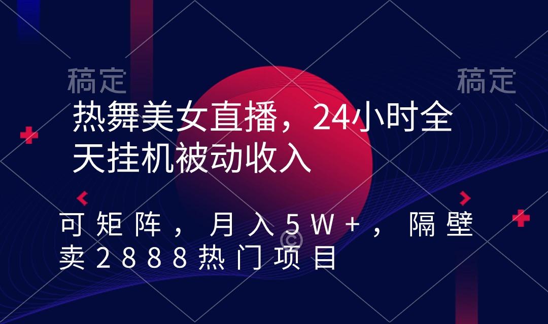 热舞美女直播，24小时全天挂机被动收入，可矩阵 月入5W+隔壁卖2888热门项目 - 小毅网创-小毅网创