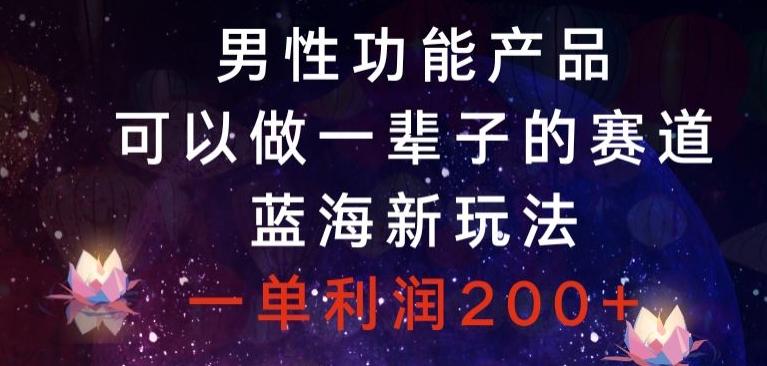 男性功能产品，可以做一辈子的赛道，蓝海新玩法，一单利润200+ - 小毅网创-小毅网创