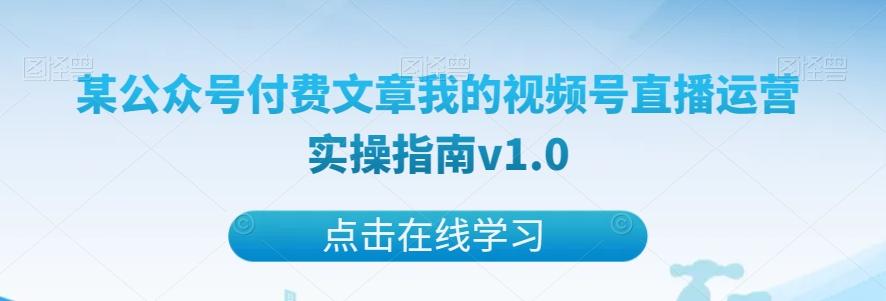 某公众号付费文章我的视频号直播运营实操指南v1.0 - 小毅网创-小毅网创