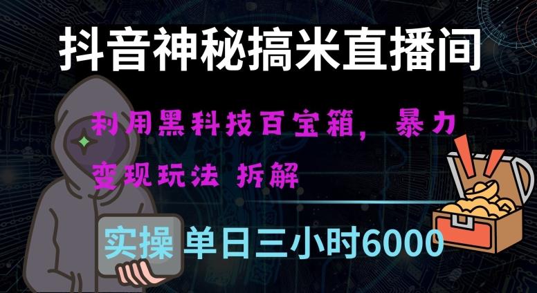 抖音神秘直播间黑科技日入四位数及格暴力项目全方位解读【揭秘】 - 小毅网创-小毅网创