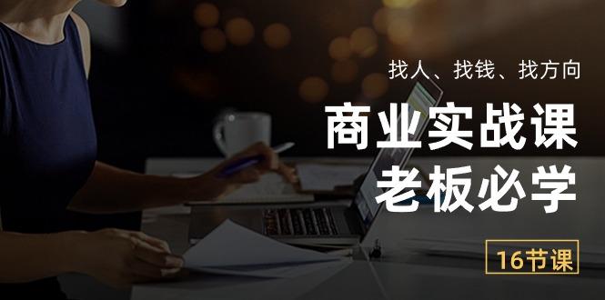 商业实战课【老板必学】：找人、找钱、找方向(16节课 - 小毅网创-小毅网创