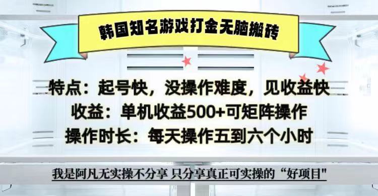 全网首发海外知名游戏打金无脑搬砖单机收益500+ 即做！即赚！当天见收益！ - 小毅网创-小毅网创