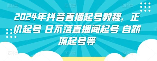 2024年抖音直播起号教程，正价起号 日不落直播间起号 自然流起号等 - 小毅网创-小毅网创
