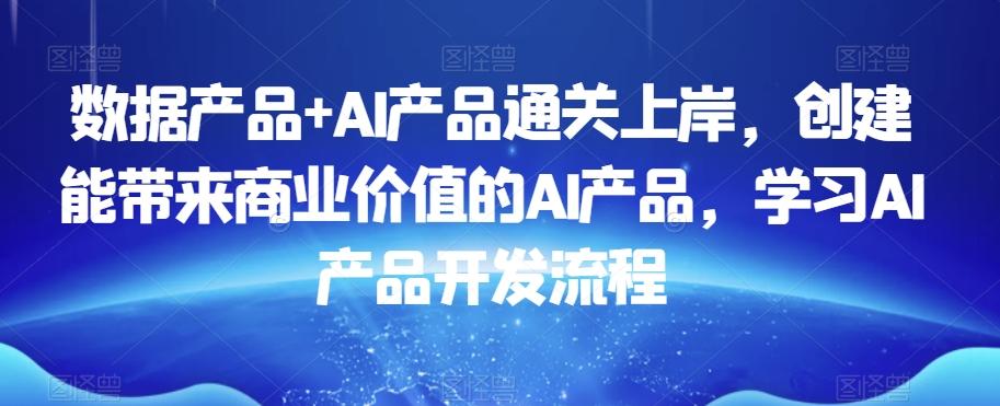 数据产品+AI产品通关上岸，创建能带来商业价值的AI产品，学习AI产品开发流程 - 小毅网创-小毅网创