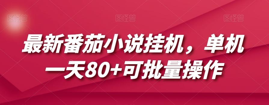 最新番茄小说挂机，单机一天80+可批量操作【揭秘】 - 小毅网创-小毅网创
